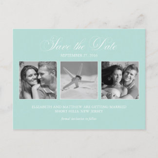 Postal De Anuncios Elegante matrimonio de fotos verdes de la Casa de