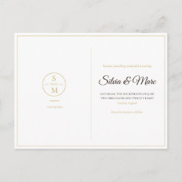 Postal De Anuncios Elegante Monograma Minimalista Salva la Fecha de B