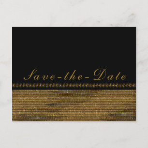 Postal De Anuncios Elegante negro y dorado glamour brillante Save the