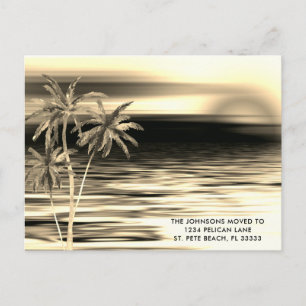 Postal De Anuncios Elegante oro y palmeras negras Sunset Moving