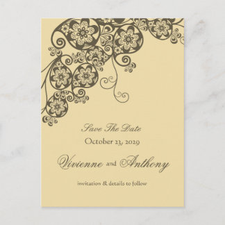 Postal De Anuncios Elegante Paisley Floral Vintage Chic Guardar la Fe