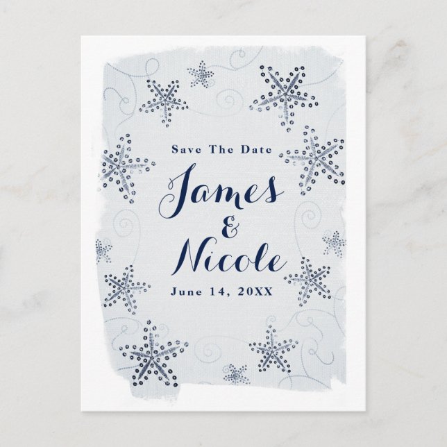 Postal De Anuncios Elegante playa de Starfish & Sequins Guardar la fe (Anverso)