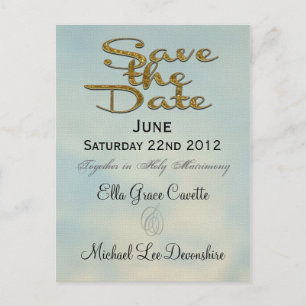 Postal De Anuncios Elegante recordatorio de boda Save the Date II