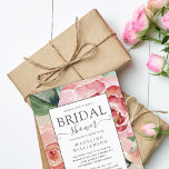 Postal De Anuncios Elegante Rubor Watercolor Floral Bridal Shower Pos<br><div class="desc">Elegante acuarela Rubor Floral Bridal Ducha Invitación postal. Hermosos rosas con follaje sobre un dramático fondo azul marino. Puede personalizar fácilmente su invitación a la ducha de novia utilizando nuestra herramienta de diseño fácil de usar. Si necesitas ayuda para personalizar tu invitación a la ducha de novia, no dudes en...</div>