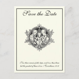 Postal De Anuncios Elegante Sagrada Familia Marfil Católico GUARDA LA