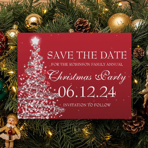Postal De Anuncios Elegante Salve La Fecha Navidades Fiesta Red