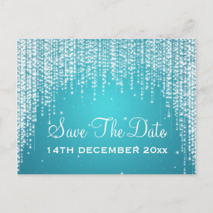 Postal De Anuncios Elegante Salve La Noche Dazzle Azul