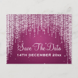 Postal De Anuncios Elegante Salve La Noche De La Fecha Dazzle Berry P