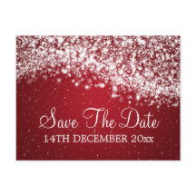 Elegante Save The Date Onda Roja Brillante