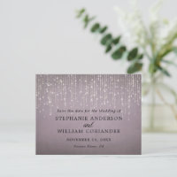 Elegante String Lights Mauve Save the Date STD