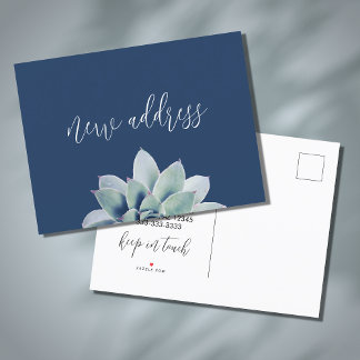Postal De Anuncios Elegante Suculenta Nuevo Hogar Nos Mudamos Verde