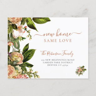 Postal De Anuncios Elegante verde botánico floral en movimiento