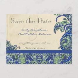 Postal De Anuncios Elegante Vintage Paisley Boda Save the Date