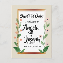 Postal De Anuncios Elegante y clásico Sofisticado Salven la fecha