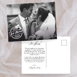 Postal De Anuncios Elegante y elegante foto casada