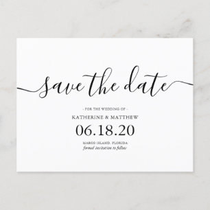 Postal De Anuncios Elegante y moderno casamiento de escritura guardar