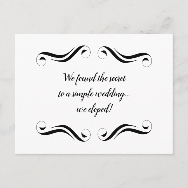 Postal De Anuncios Elegante y simple elemento blanco y negro (Anverso)