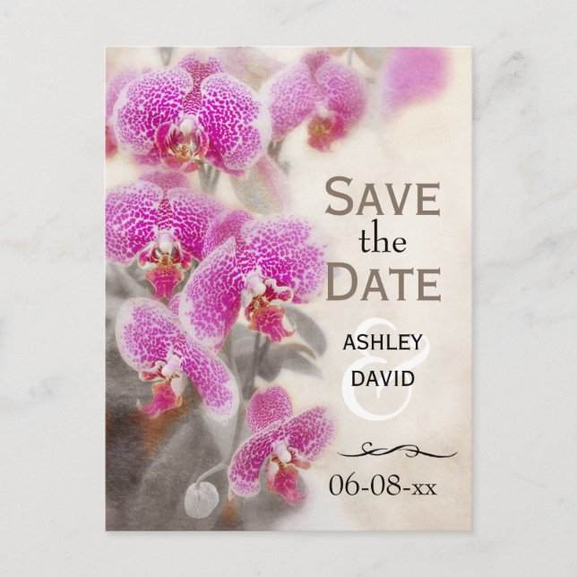 Postal De Anuncios Elegantes flores de orquídeas rosas florales salva (Anverso)