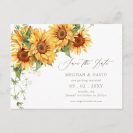Postal De Anuncios Elegantes girasoles jardín floral salvar la fecha