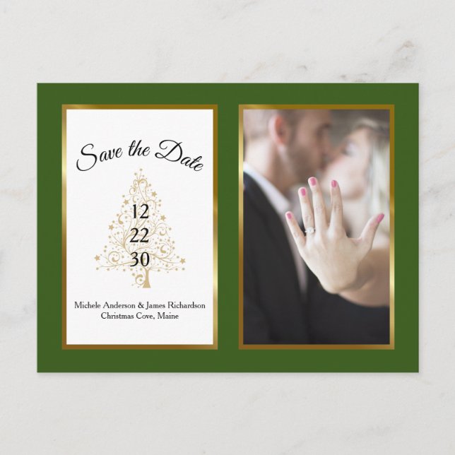 Postal De Anuncios Elegantes Navidades Bodas Salven La Foto De La Fec (Anverso)