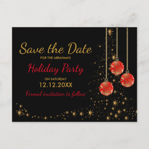 Postal De Anuncios Elegantes Navidades Fiesta Guardar la fecha