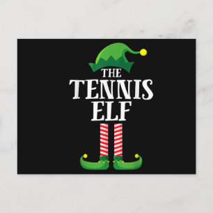 Postal De Anuncios Elfo del Tenis Grupo Familiar Navideño
