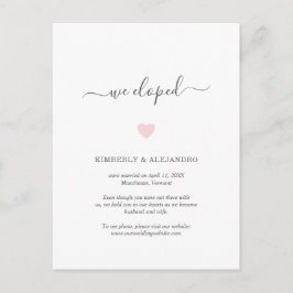 Postal De Anuncios Eligimos el Boda de corazón rosado lindo