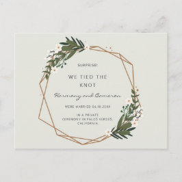 Postal De Anuncios Elopement Boda Boho Geometric Gold Greenery