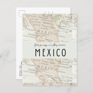Postal De Anuncios Empaquetar tus bolas Mapa de México Boda Guardar l