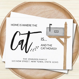 Postal De Anuncios En casa es donde el gato es que hemos movido al ga