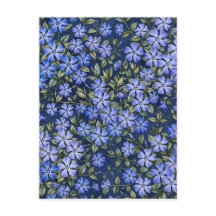Encantadoras Flores de Vinca Dispersas Azul Profun