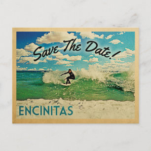 Postal De Anuncios Encinitas Salvan La Fecha Para El Surfing En Calif