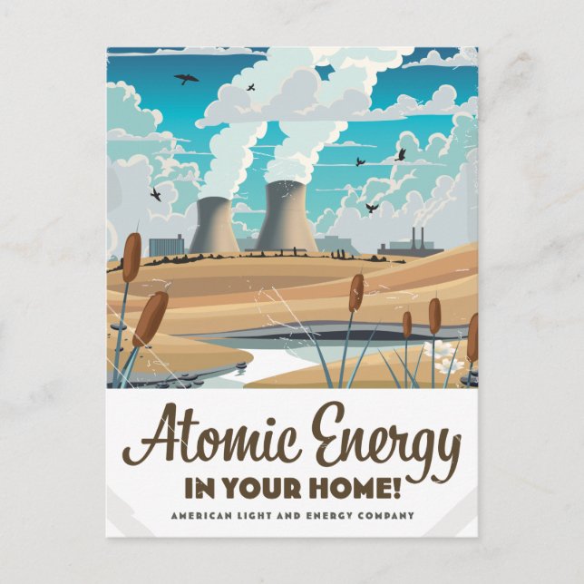 Postal De Anuncios Energía Atómica Comercial  (Anverso)