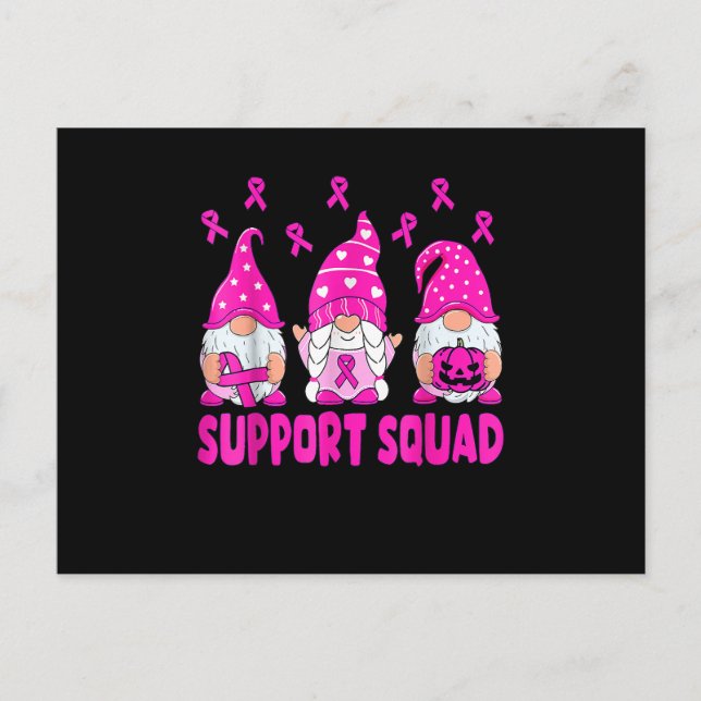 Postal De Anuncios Equipo de Apoyo de Gnomos de lazo rosa Cáncer de S (Anverso)