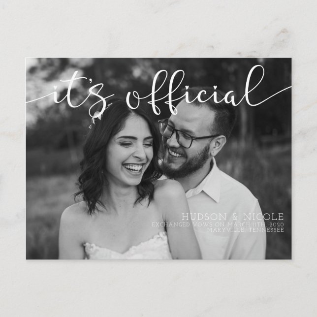 Postal De Anuncios Es Boda de fotografía oficial del Elopement (Anverso)