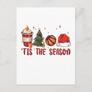 Postal De Anuncios Es la Temporada Xmas Navidad Baloncesto 