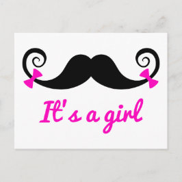 Postal De Anuncios es un diseño chica, bigote rizado con arcos rosado