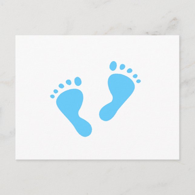 Postal De Anuncios Es un niño - Blue Baby Feet (Anverso)