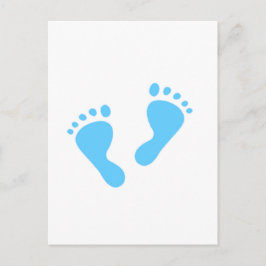 Postal De Anuncios Es un Niño - Pies de Bebé Azules