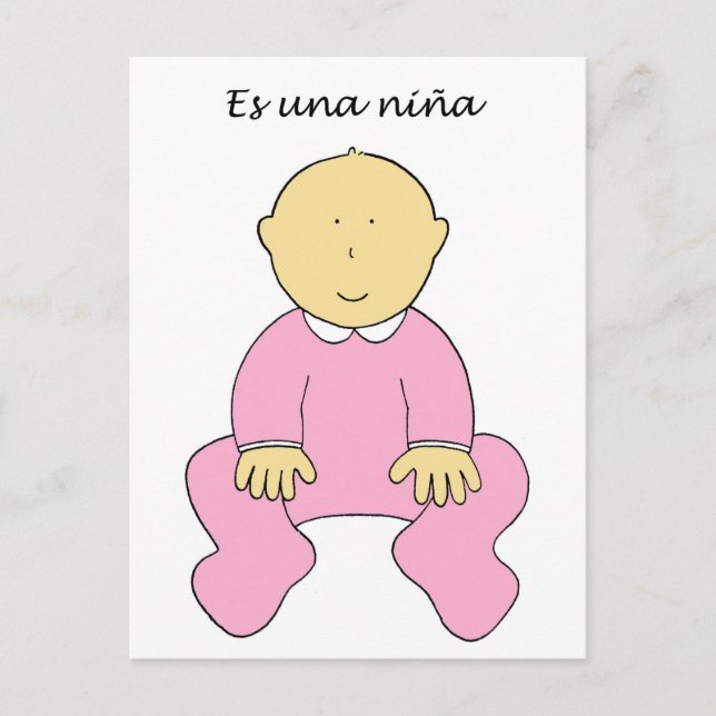 Postal De Anuncios Es una Niña Es una niña en español (Anverso)