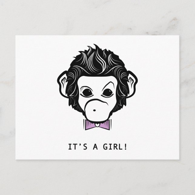 Postal De Anuncios ¡es una niña! señor mono (Anverso)