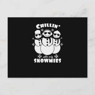 Postal De Anuncios Escalando con mis muñecas de nieve negro