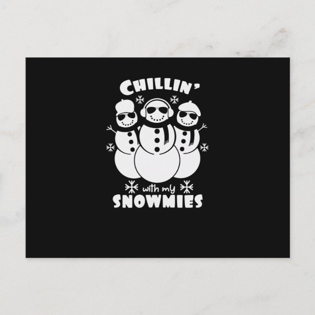Postal De Anuncios Escalando con mis muñecas de nieve negro (Anverso)