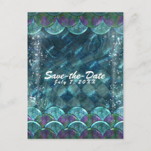 Postal De Anuncios Escamas de Sirena Bajo el Mar Fiesta Guardar Fecha