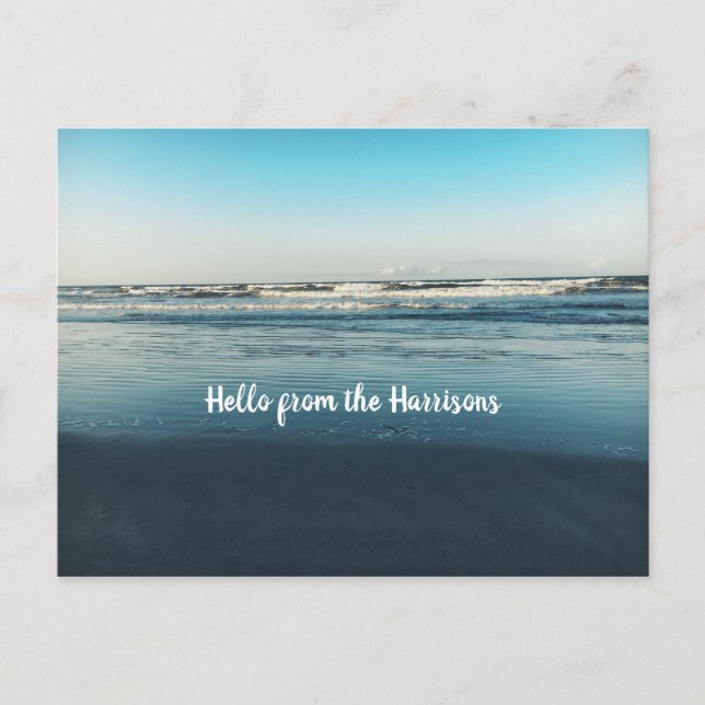 Postal De Anuncios Escena Oceánica Hola De Personalizado (Anverso)