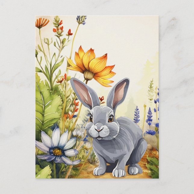 POSTAL DE ANUNCIOS ESPERANDO ABAJO POR EL BUNNY TRAIL (Anverso)