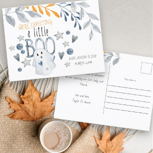 Postal De Anuncios Esperando un pequeño Boo Lindo embarazo de Hallowe