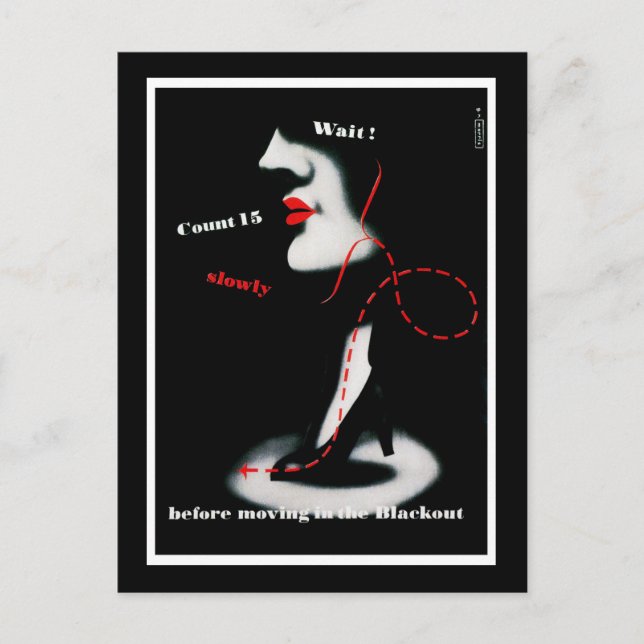 Postal De Anuncios Espere ~ antes de moverse en el apagón (Anverso)