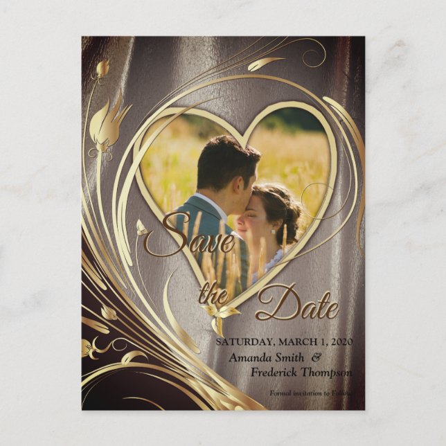 Postal De Anuncios Esplendor de flores de raso marrón y marfil (Anverso)