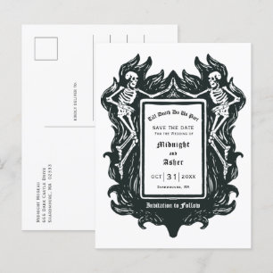 Postal De Anuncios Esqueleto gótico Hasta que la muerte nos separe Fe